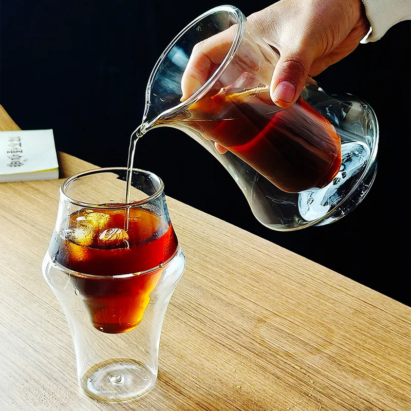 Espresso Cup Saucer - Çift Duvarlı Cam Espresso Kahve Kupa