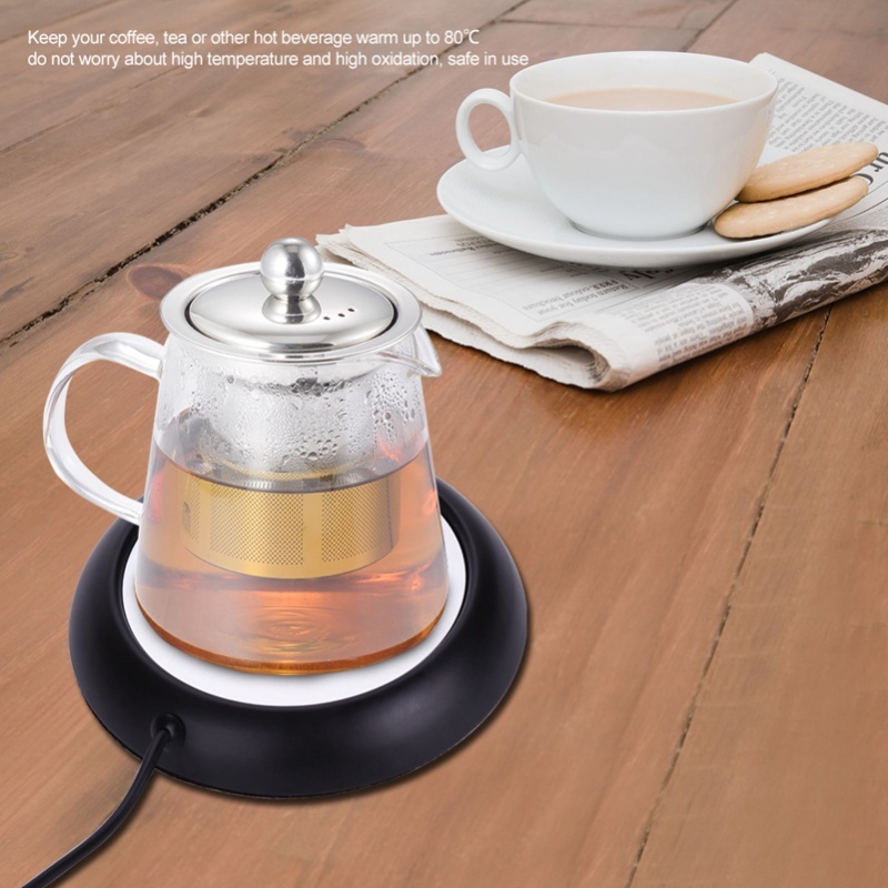Coffee Tea Warmer - Ahşap Desenli USB Bardak Isıtıcı Isı