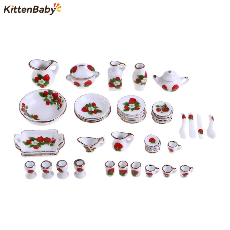 Coffee Tea Flower - 1 takım 1:12 minyatür bebek evi