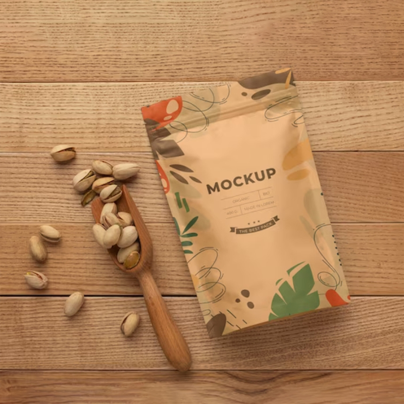 Coffee Tea Day - Baskılı Kraft Kağıt Fermuarlı Poşet, Yeniden
