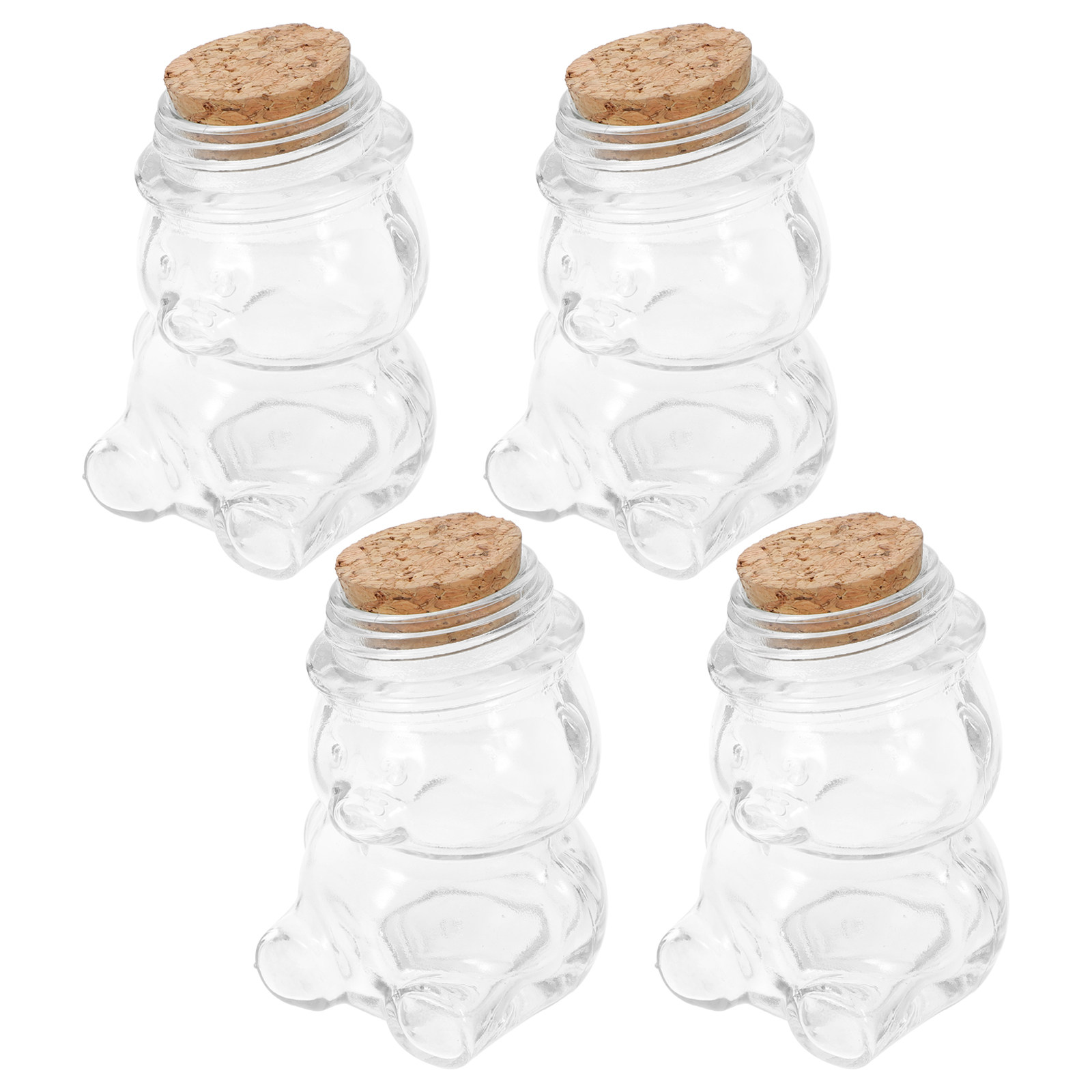 Coffee Tea Containers - 4 adet cam şeker kavanozu seti