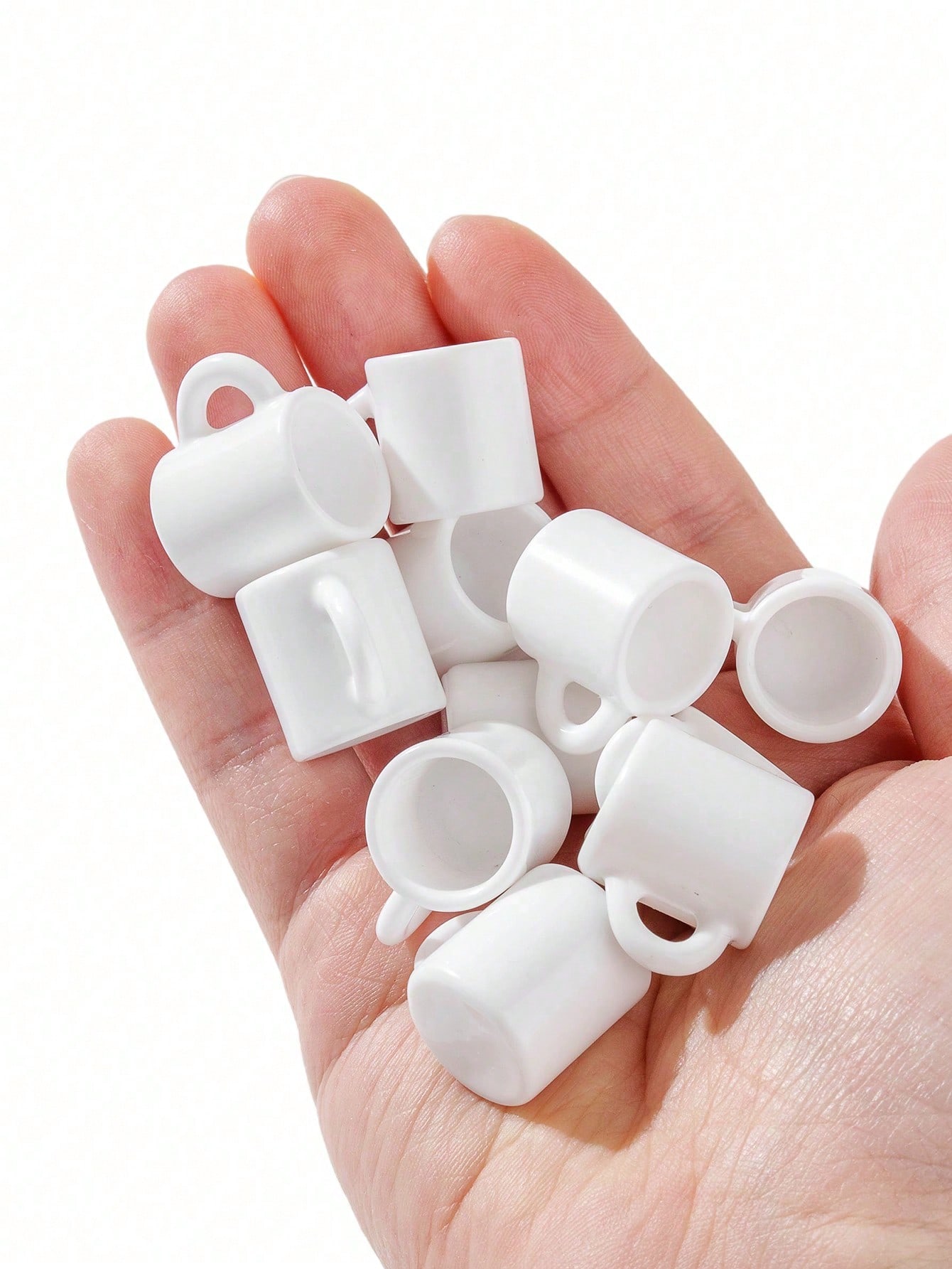 Coffee Tea Mugs - 10 adet Dollhouse Minyatür Beyaz Kupalar: