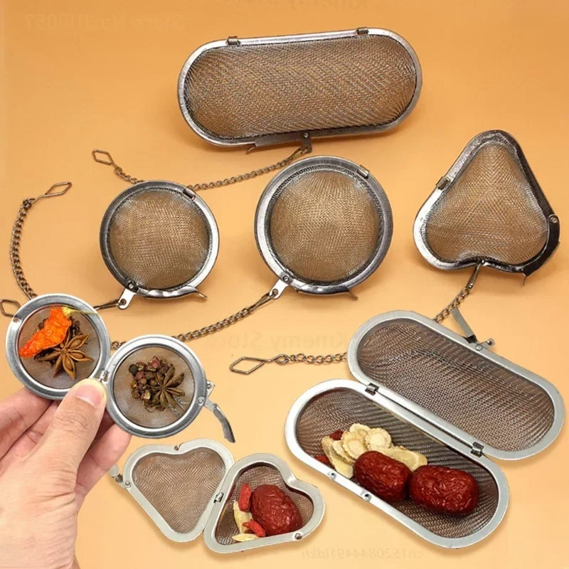 Coffee Tea Infuser - Paslanmaz Çelik Oval Kalp Şeklinde Baharat