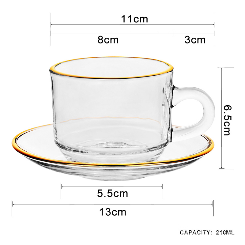 Altın kenar cam kahve fincanla - Espresso Cup Saucer incelemesi ve fiyatı