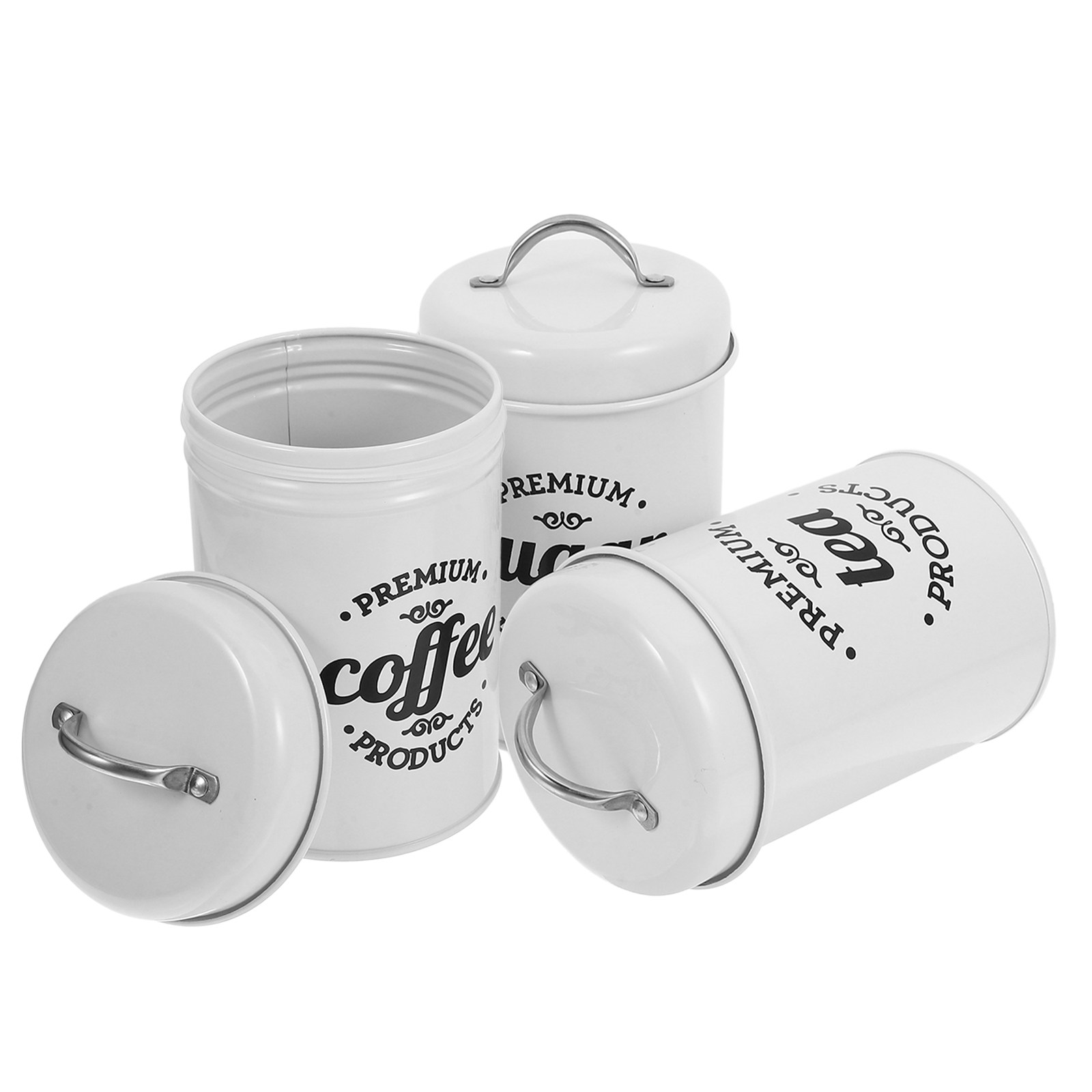 Mühürlü Demir Kap Seti, Kahve  - Coffee Tea And Sugar Canisters incelemesi ve fiyatı