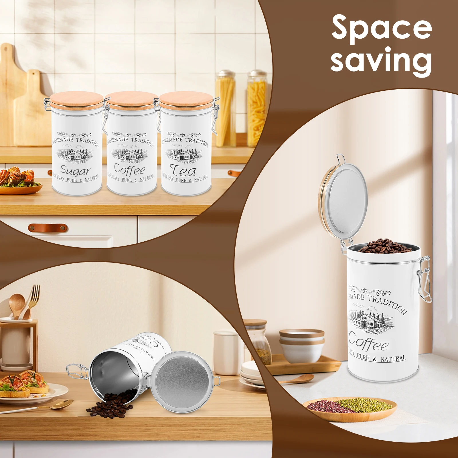 3 adet/takım çay kahve şeker k - Coffee Tea And Sugar Canisters incelemesi ve fiyatı