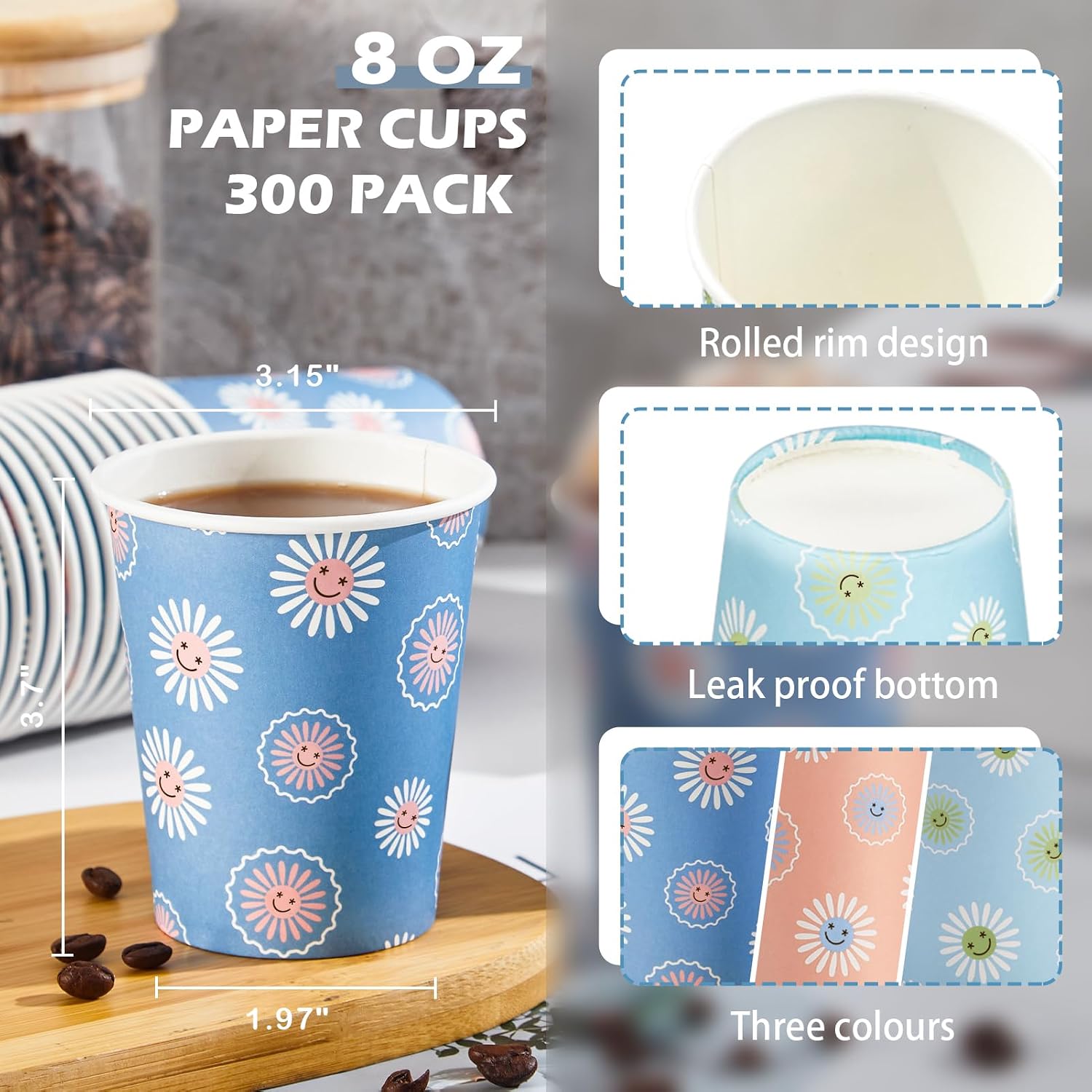 300 Adet 8oz Tek Kullanımlık K - Coffee Tea Images incelemesi ve fiyatı
