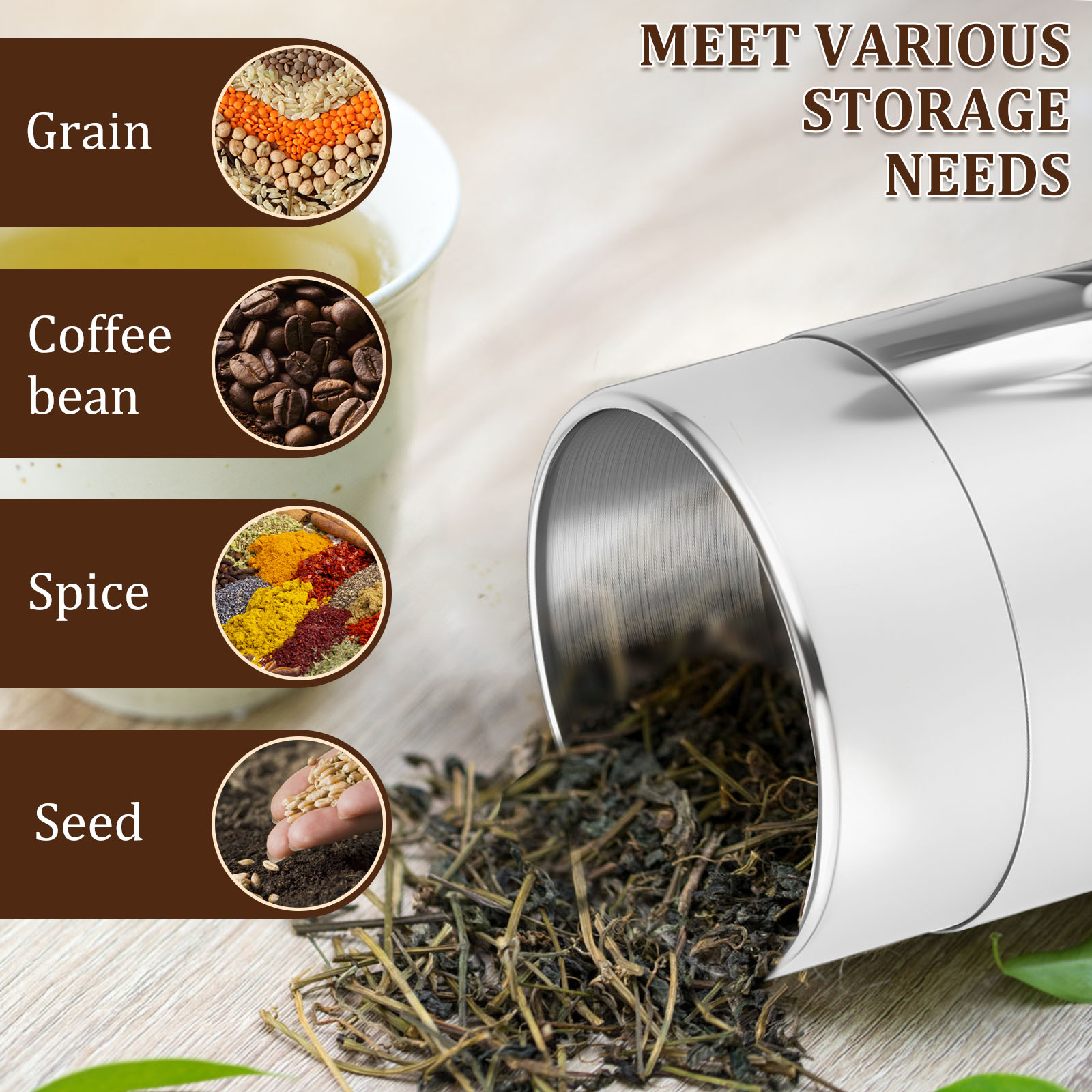 Paslanmaz Çelik Çay Yaprağı Te - Coffee Tea And Sugar Canisters incelemesi ve fiyatı