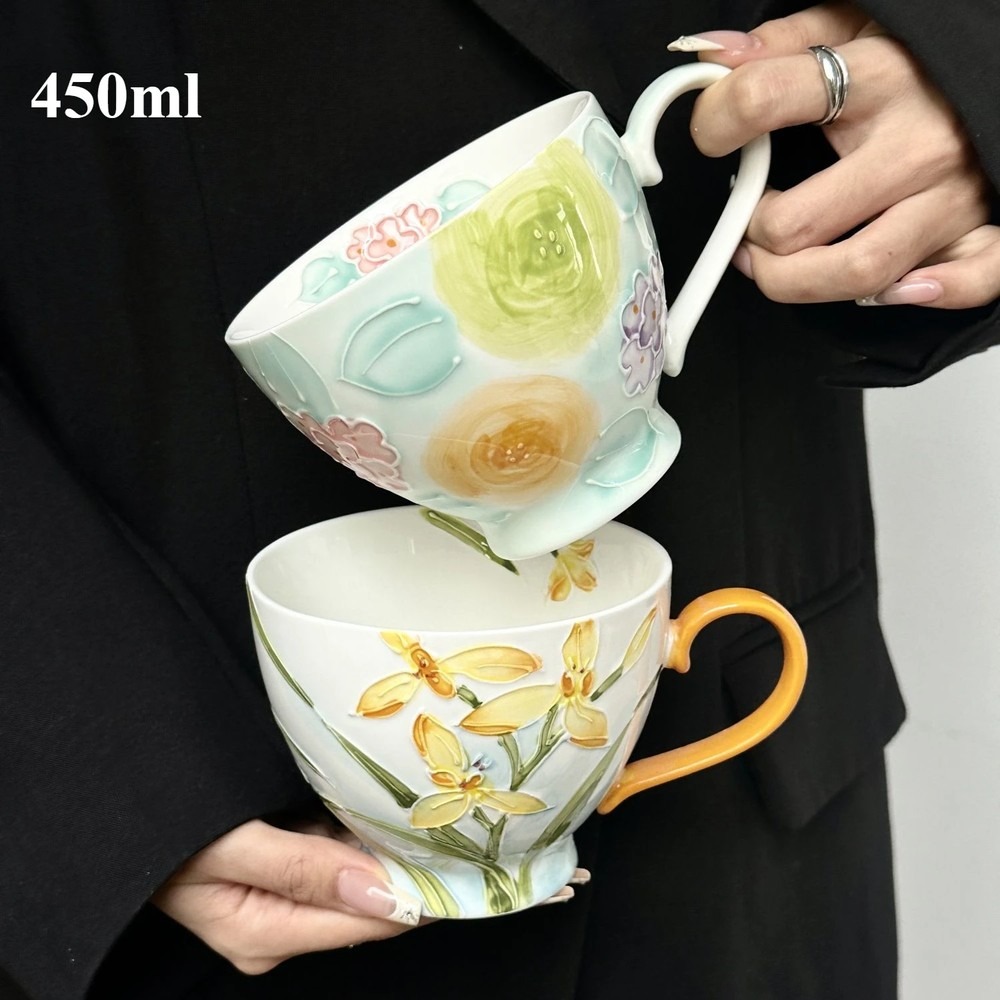 El Boyaması Kabartma Çiçekli S - Coffee Tea Flower incelemesi ve fiyatı
