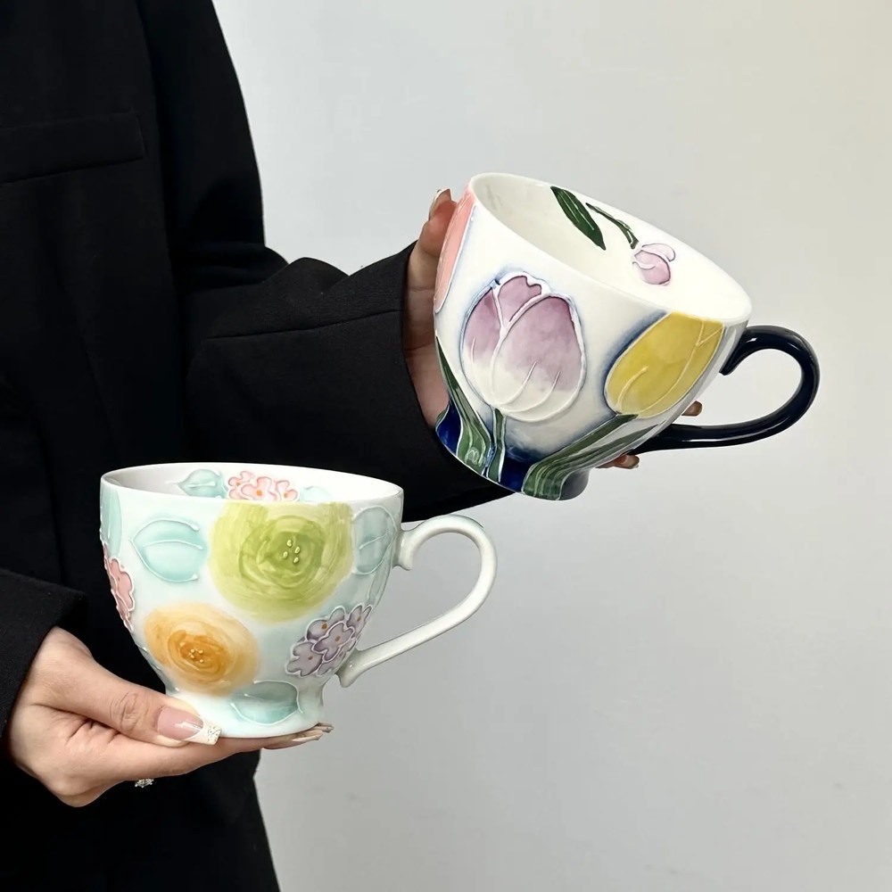 El Boyaması Kabartma Çiçekli S - Coffee Tea Flower incelemesi ve fiyatı